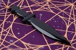 vuagmiv Obsidian Black Pentagram Athame, Altar Dagger for Wicca Supplies and Tools 6"