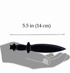 vuagmiv Obsidian Black Pentagram Athame, Altar Dagger for Wicca Supplies and Tools 6"