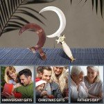 Handmade Crescent Moon Dagger Knife, Druid's Crescent Moon Boline with Bone Handle, Moon Ritual Athame Boline Curved Knife, Dagger Knife with Sheath, Athame Ritual Dagger Antique knife,