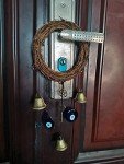 Witch Bells for Door Knob Protection,Witchy Wicca Decor Clear Negative Energies with Blue Evil Eyes for Home Garden Courtyard Decor Protection