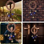 Witch Bells for Door Knob Protection,Witchy Wicca Decor Clear Negative Energies with Blue Evil Eyes for Home Garden Courtyard Decor Protection