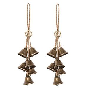 Ausicfen 2 Pieces Witch Bells Protection for Door Knob Hanger Wind Chimes Witchy Things Clear Negative Energy Witch Bells Set Witchcraft Supplies (2pcs Classic Style)