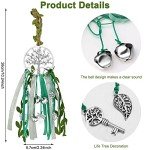 2 Pieces Witch Bells Protection for Door Knob Tree of Life Wind Chime Hanger Clear Negative Energy Witchcraft Supplies Witch Wind Chimes Wreath Pagan Bell Decor for Witchy Boho Room(Vivid Style)