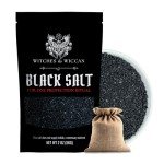 Black Salt for Protection Rituals & Wiccan Spells, Handcrafted Negative Energy Protection Crystals for Witchcraft, 2 Oz Bag, Witches & Wiccan Witchcraft Supplies