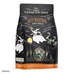 Bones Coffee Company Ruff Weather Flavored Ground Coffee Beans Oatmeal Creampie Flavor, Made with Arabica Coffee Beans, Medium Roast Coffee Inspired by The Nightmare Before Christmas (12 oz)