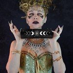 Goth Moon Tumbler with Lid and Straw, Moon Phase Gothic Decor, Black Vacuum Insulated Stainless Steel 20 Oz Witchy Tumbler Cup- Halloween Spooky Gifts for Women, Goth Witch Stuff Coffee Travel Mug