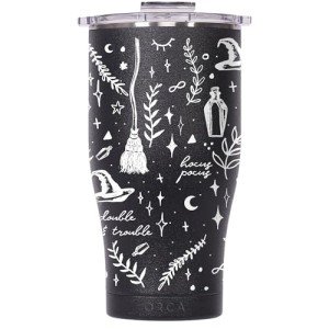 ORCA 27 oz. Hocus Pocus Witch Design Halloween Insulated Tumbler with Lid for Hot and Cold Drinks, Stainless Steel with Whale Tale Flip Lid