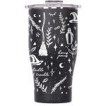 ORCA 27 oz. Hocus Pocus Witch Design Halloween Insulated Tumbler with Lid for Hot and Cold Drinks, Stainless Steel with Whale Tale Flip Lid