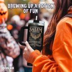 34HD Witches Gifts for Christmas Halloween, 40oz Witch Tumbler with Handle and Straw, Salem Witch Coffee Travel Mug, Witch Themed Gothic Tumbler, Witchty Gifts for Women