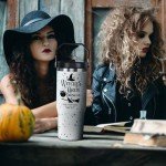 Halloween Tumbler with Lid and Straw 30oz,Witches Brew Vacuum Insulated Leak Proof Halloween Tumbler,Goth Cute Spooky Gift Women Kids Teen Girls,Halloween Accessories Stainless Steel Coffee Cup