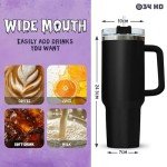 34HD Witches Gifts for Christmas Halloween, 40oz Witch Tumbler with Handle and Straw, Salem Witch Coffee Travel Mug, Witch Themed Gothic Tumbler, Witchty Gifts for Women