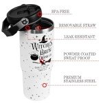 Halloween Tumbler with Lid and Straw 30oz,Witches Brew Vacuum Insulated Leak Proof Halloween Tumbler,Goth Cute Spooky Gift Women Kids Teen Girls,Halloween Accessories Stainless Steel Coffee Cup