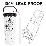 Halloween Tumbler with Lid and Straw 30oz,Witches Brew Vacuum Insulated Leak Proof Halloween Tumbler,Goth Cute Spooky Gift Women Kids Teen Girls,Halloween Accessories Stainless Steel Coffee Cup