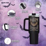 34HD Witches Gifts for Christmas Halloween, 40oz Witch Tumbler with Handle and Straw, Salem Witch Coffee Travel Mug, Witch Themed Gothic Tumbler, Witchty Gifts for Women