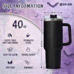 34HD Witches Gifts for Christmas Halloween, 40oz Witch Tumbler with Handle and Straw, Salem Witch Coffee Travel Mug, Witch Themed Gothic Tumbler, Witchty Gifts for Women