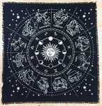 Indian Consigners Altar Cloth Zodiac Witchcraft Alter Tarot Spread Top Cloth Wiccan Square Spiritual 36 by 36 Sacred Cloth Galaxy (Zodiac Silver)