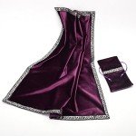BLESSUME Altar Tarot Table Cloth Divination Wicca Velvet Cloth with Tarot Pouch 24.4 * 24.4 inch Purple
