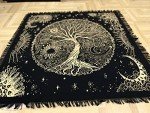Indian Consigners Tree of Life Altar Cloth Tapestry Tablecloth Celtic Trees Ritual Spiritual Cloth for Sacred Places, Cotton Square Tarot Table Cover 36 by 36 Sacred Cloth