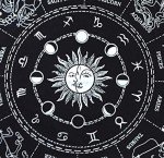 Indian Consigners Altar Cloth Zodiac Witchcraft Alter Tarot Spread Top Cloth Wiccan Square Spiritual 36 by 36 Sacred Cloth Galaxy (Zodiac Silver)