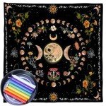 BEIDUOYANG Moonphases Flower Astrologys Altars Cloth Tarot Tablecloth Divinations Table Cloth Tapestry Decor Witchcrafts Supplies Divinations Cards Table Cloth Wall Decor Witchcrafts Accessories