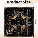 Tirmanaz Altar Cloth, Velvet Tarot Tablecloth, Celtic Cross Printed Tarot Cloth for Reading, Black Tarot Mat, Tarot Cloth for Reading, Cards, Divination, Witchcraft, Magic