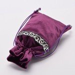 BLESSUME Altar Tarot Table Cloth Divination Wicca Velvet Cloth with Tarot Pouch 24.4 * 24.4 inch Purple
