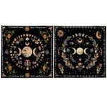 BEIDUOYANG Moonphases Flower Astrologys Altars Cloth Tarot Tablecloth Divinations Table Cloth Tapestry Decor Witchcrafts Supplies Divinations Cards Table Cloth Wall Decor Witchcrafts Accessories