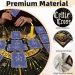 Tirmanaz Altar Cloth, Velvet Tarot Tablecloth, Celtic Cross Printed Tarot Cloth for Reading, Black Tarot Mat, Tarot Cloth for Reading, Cards, Divination, Witchcraft, Magic