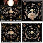 BEIDUOYANG Moonphases Flower Astrologys Altars Cloth Tarot Tablecloth Divinations Table Cloth Tapestry Decor Witchcrafts Supplies Divinations Cards Table Cloth Wall Decor Witchcrafts Accessories
