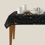 Cafl Tarot Tablecloth Sun Star Moon Tablecloth Waterproof Wrinkle Free Rectangle Table Cloth for Dining Room 54 x 72 Inch