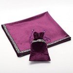 BLESSUME Altar Tarot Table Cloth Divination Wicca Velvet Cloth with Tarot Pouch 24.4 * 24.4 inch Purple