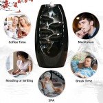 INONE Ceramic Incense Burner with 120 Cones, Waterfall Backflow Incense Holder, Aromatherapy Ornament, Zen Decor, Home Decor, Room Decor (Black)