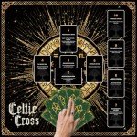 Tirmanaz Altar Cloth, Velvet Tarot Tablecloth, Celtic Cross Printed Tarot Cloth for Reading, Black Tarot Mat, Tarot Cloth for Reading, Cards, Divination, Witchcraft, Magic