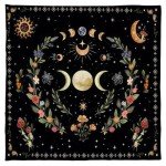 BEIDUOYANG Moonphases Flower Astrologys Altars Cloth Tarot Tablecloth Divinations Table Cloth Tapestry Decor Witchcrafts Supplies Divinations Cards Table Cloth Wall Decor Witchcrafts Accessories