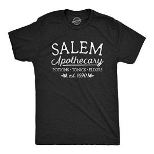 Mens Salem Apothecary Tshirt Funny Halloween Witch Graphic Novelty Tee Mens Funny T Shirts Halloween T Shirt for Men Novelty Tees for Men Black - XL