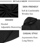 COOFANDY Mens Hooded Poncho Cape Cloak Irregular Hem Hoodie Pullover Black 3X-Large