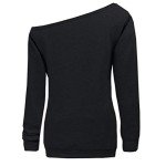 LYXIOF Women Halloween Off Shoulder Sweatshirt Slouchy Witch Shirt Long Sleeve Pullover Tops Black C L