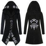diffstyle Women Moon Gothic Witchcraft Punk Vintage Casual Long Hoodies Top Sweatshirt (3XL) Black