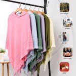 Ferand Ladies' Hooded Cape with Fringed Hem, Crochet Poncho Knitting Patterns for Women, Black