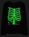 The Children's Place Girls' All Holidays Long Sleeve Graphic T-Shirts,Multipacks, Skeleton Ribcage/Cat Books 2-Pack