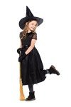 yolsun Girls' Witch Costume, Halloween Children Classic Witchy Dress Up (3.-5y（Suggested Height:38"-46" ）, Black)