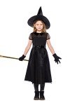 yolsun Girls' Witch Costume, Halloween Children Classic Witchy Dress Up (3.-5y（Suggested Height:38"-46" ）, Black)