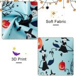 Little Girls Black Witch Bat Frocks 6 7 8 Years Old Floral Printed Halloween Orange Pumpkin Teal Green Fall Winter Twirly 3/4 Sleeves Cami Dresses for Small Kids Holiday Family Celebration Wearing