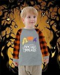 Toddler Girl Witch Clothes Outfits Hocus Pocus Tshirt Kids Raglan Orange Buffalo Plaid Long Sleeve Cotton Halloween Shirt Tops Orange 2T