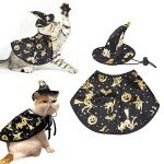 Estivaux Pet Halloween Costumes Dogs Cats Halloween Witch Pet Costume Cape Hat Halloween Vampire Cloak Wizard Cats Cosplay Clothes Apparel for Small Dogs Cats Halloween Party Decorations
