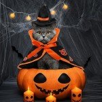 Cat Halloween Costume Pet Wizard Clothes Witch Cosplay Cloak for Cats and Puppy