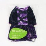 Fitwarm Dog Halloween Witch Costumes, Funny Dog Clothes for Small Dogs Girl, Goth Pet Dress, Cat Outfit, Lightweight Velvet, Lavender Purple, Black, Medium
