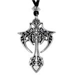 Pewter Gothic Cross Pendant Necklace (1.75" Long)