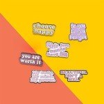 Novelty Enamel Lapel Pin Sets Cartoon Animal Plant Fruit Brooches for Clothing Bags Backpacks Jackets Hat Jewelry DIY Gift Accessories (Witch Skulls Food Drinks Set of 6)