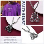 FaithHeart Leviathan Cross Necklace Stainless Steel Church of Satan Satanic Leviathan Cross Pendant Jewelry for Male Silver